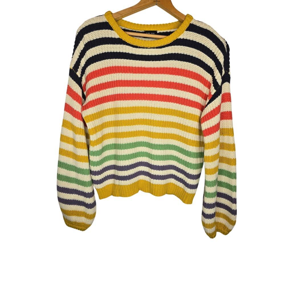 BLANK PAIGE MULTI COLORED STRIPED KNIT SWEATER WOMENS MEDIUM EXCELLENT